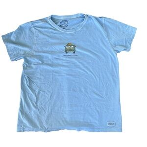 Life is Good Women’s Sz L Unlimited Smileage T-Shirt Lt Blue Good used condition